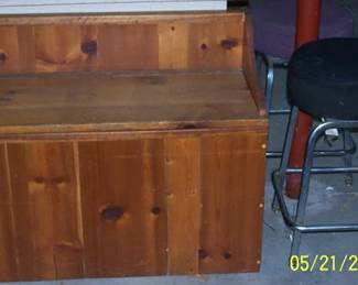 Wood toy box, stool