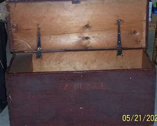 Primitive painted red blanket chest