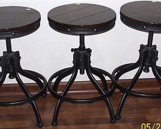 Wood and metal stools