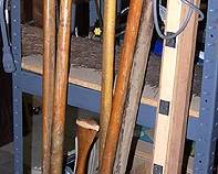 Assorted wood oars