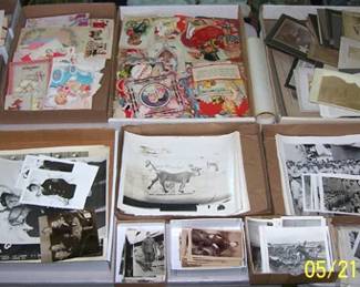 Assorted photos, valentines, old photos