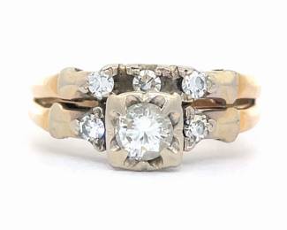 0.45ct Diamond Engagement & Wedding Band 2-Piece Bridal Set in 14k Gold