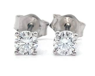 0.25ct Diamond Classic Solitaire Stud Earrings in White Gold