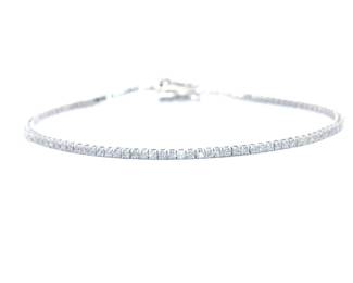 1 Carat Diamond Slim Tennis Bracelet in 14k White Gold