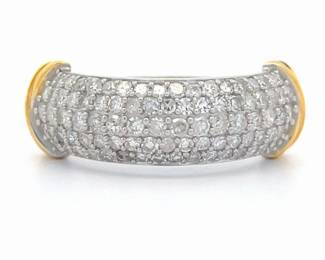 NEW! 1 Carat Diamond Pave Dome X Ring in Two-Tone