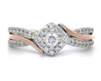 Designer Adrianna Papell Multi-Crossover Ring in 14k Two-Tone Gold