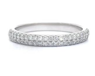 BRAND NEW! 0.30ct Diamond Semi-Eternity Double Row Ring in White Gold