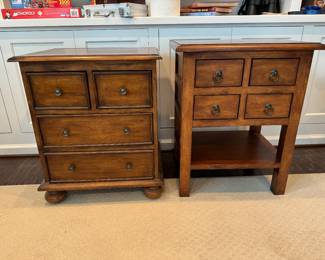 4 Drawer Side Table (18"D x 22"W x 26"H) & 4 Drawer with Shelf Side Table (22"W x 18"D x 27"H)