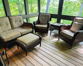Indoor/outdoor wicker patio set