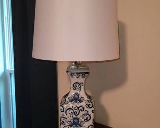 Blue and white lamp
