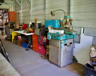 Vintage K.O.Lee Surface Grinder, Metal Cabinet Drawers Miller Vintage Welder