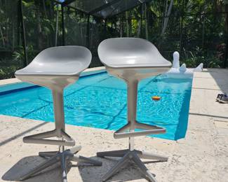 KARTELL bar stools. " spoon
design "  Spanish artist .Hard to get.
$ 250 each