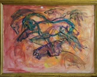 NEITH NEVELSON. original acrylic oil .
1980's award winning artist.
47 x 36.   $ 3,000