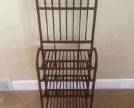 Antique Oak Stick And Ball Magazine Rack With 4 Shelves L9