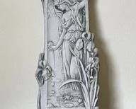 Art Nouveau Woman In Nature With Pond And Flowers Wall Designer Resin Frieze French A9