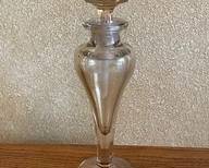 Vintage Heisey Glass Perfume Bottle W Slightly Iridized Faceted Base B43
