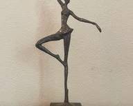 Vintage Cast Bronze Brutalist Ballerina Statue F10
