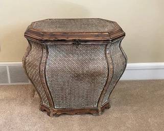 Pair Of Antique High Walnut Chairs With Cane Back, Carved Feet & Stretchers & Purple Aubergine Cushion L4
