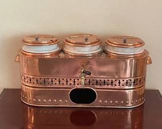 Antique Copper Soda Fountain/sauce Dish B23