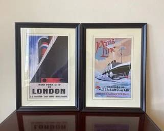 Two Vintage Styled Bon Voyage Travel Posters A36