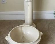 Roman Greek Ionic 2 Piece Pillar Plant Pedestal W/ Faux Plant A15