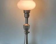 Vintage Colonial Table Lamp With Silver Finish, Glass Diffuser, & Dimmer Switch L74
