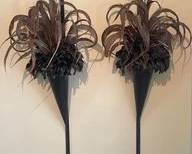 Pair Of Dramatic Hand Crafted Metal Wall Sconces L130