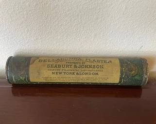 Antique Victorian Seabury & Johnson Belladonna Plaster Tin F58
