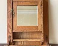 Antique Oak Medicine/apothecary Cabinet L55