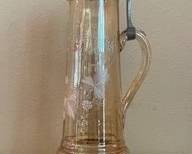 Antique Lusterware Handout & Painted Bohemian Glass F23