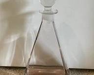 Large Pale Pink Vintage Crystal/glass Decanter With Clear Stopper B39