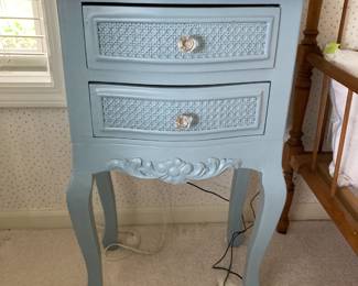 Blue bedside table with 2 drawer
