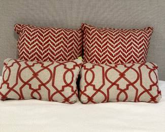 Wonderful pillows in all shapes and sizes! These are all down filled and slipcovered.