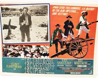 Vintage Spanish Movie Poster THE GOOD THE BAD & THE UGLY