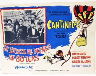 Vintage Spanish Movie Poster AROUND THE WORLD IN 80 DAYS