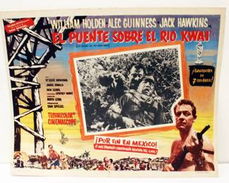 Vintage Spanish Movie Poster BRIDGE OVER THE RIVER KWAI