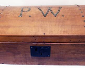 Large Folk Art Wood Box