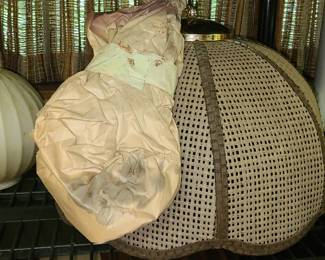 Vintage Wicker Swag Lamp 