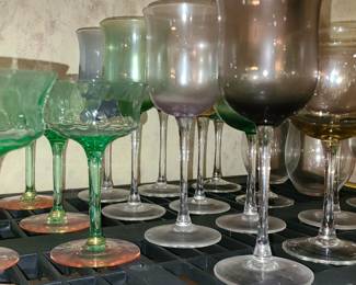 Vaseline Glass Cocktail Glasses 