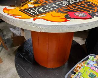 Harley Davidson painted motorcycle workbench  in nearby Holland Massachusetts this Sunday June 2 from 9am-1pm