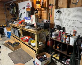 Workshop full of hand tools and power tools  in nearby Holland Massachusetts this Sunday June 2 from 9am-1pm