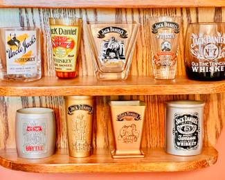 Jack Daniels shot glass collection and display case in nearby Holland Massachusetts this Sunday June 2 from 9am-1pm