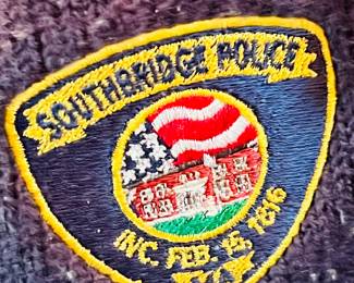 Southbridge Police clothing, tops, and hats, some new with tags, in sizes XS to XL in nearby Holland Massachusetts this Sunday June 2 from 9am-1pm