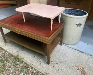 Vintage Furniture & 15 Gallon Robinson Ransbottom Stoneware