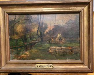 EARLEY 1800'S OIL ON CANVAS BY LISTED ARTIST E. DAINGERFIELD (GREAT ART RECORDS LOOK HIM UP)