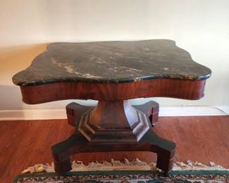 ANTIQUE EMPIRE MARBLE TOP CENTER TABLE