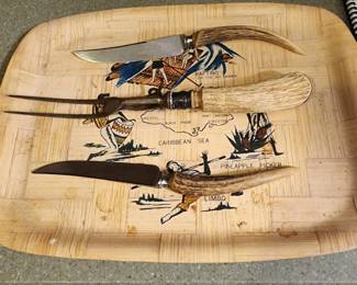 BONE ANTLER KNIFE SET