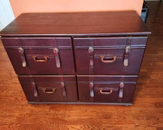 LEATHER LOOK FILE CHEST