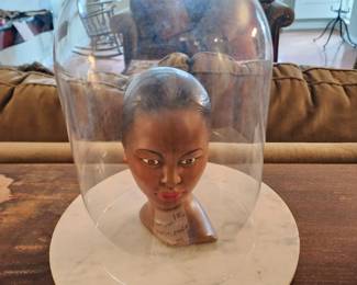 1960'S POLYNESIAN BEAUTY GIRL CHALKWARE HEAD BUST