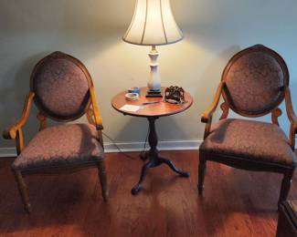 VINTAGE FRENCH WALNUT ARM CHAIRS
